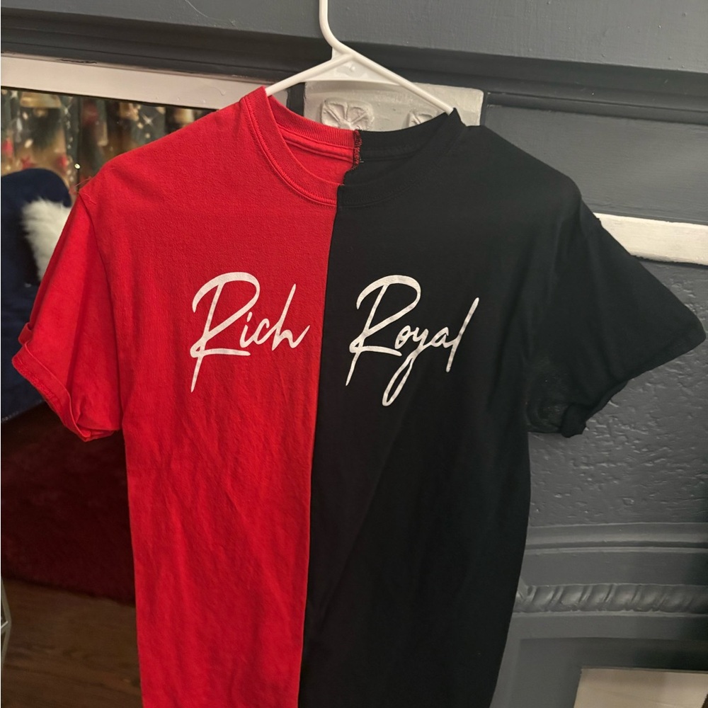 Red and Black Short Sleeve Tees